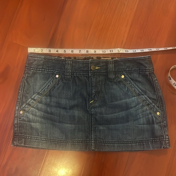 VINTAGE X2 DARK DENIM JEAN MINI SKIRT - Picture 5 of 16